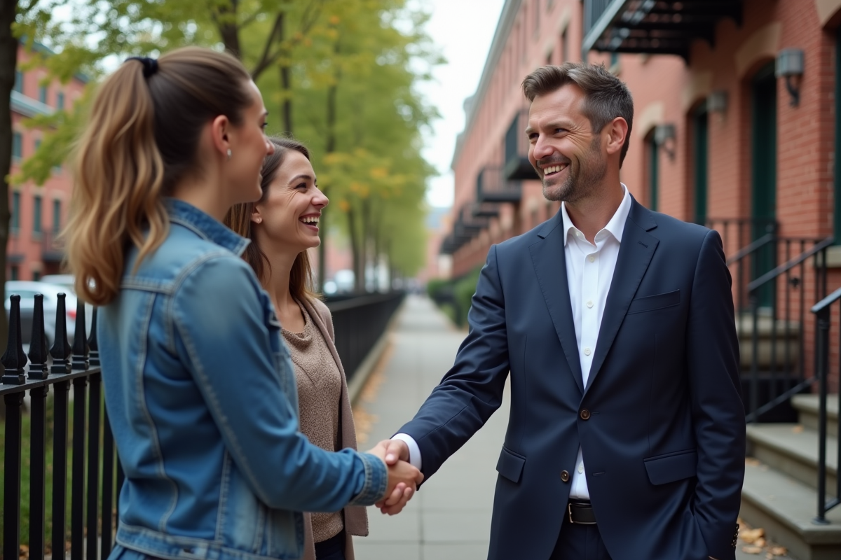 Agent immobilier serrant la main d