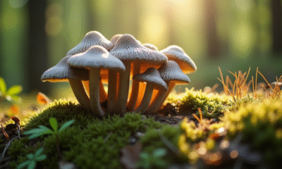 Champignons chanterelle fraîchement cueillis en forêt