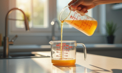 Versement précis dans une cuisine en lumière naturelle