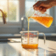 Versement précis dans une cuisine en lumière naturelle