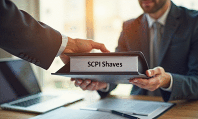 Personne remettant un dossier d'actions SCPI à un conseiller